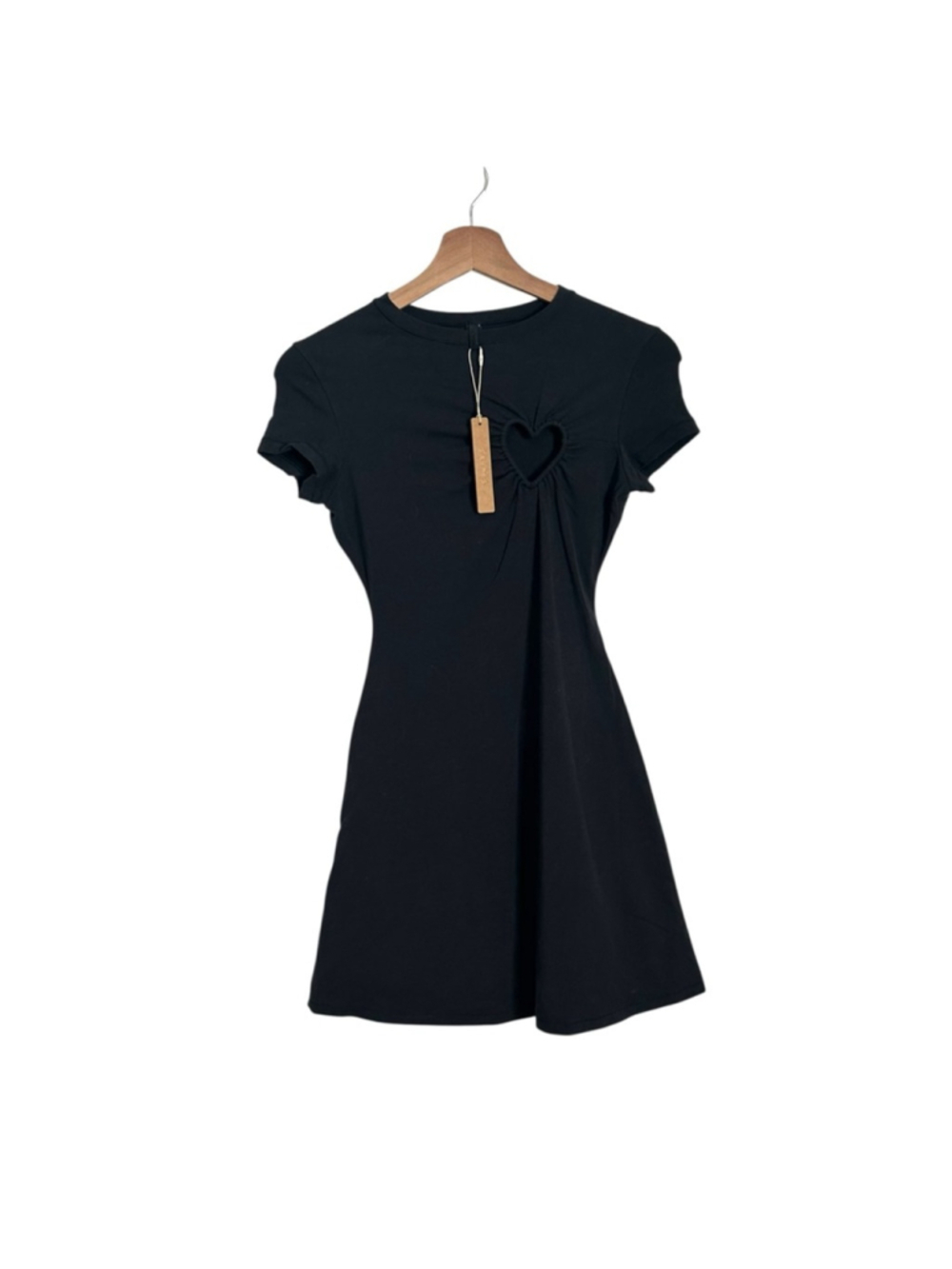 SKIMS Cotton Jersey Heart Cut Out Dress Soot Black Limited Edition Size XS - Picture 4 of 7